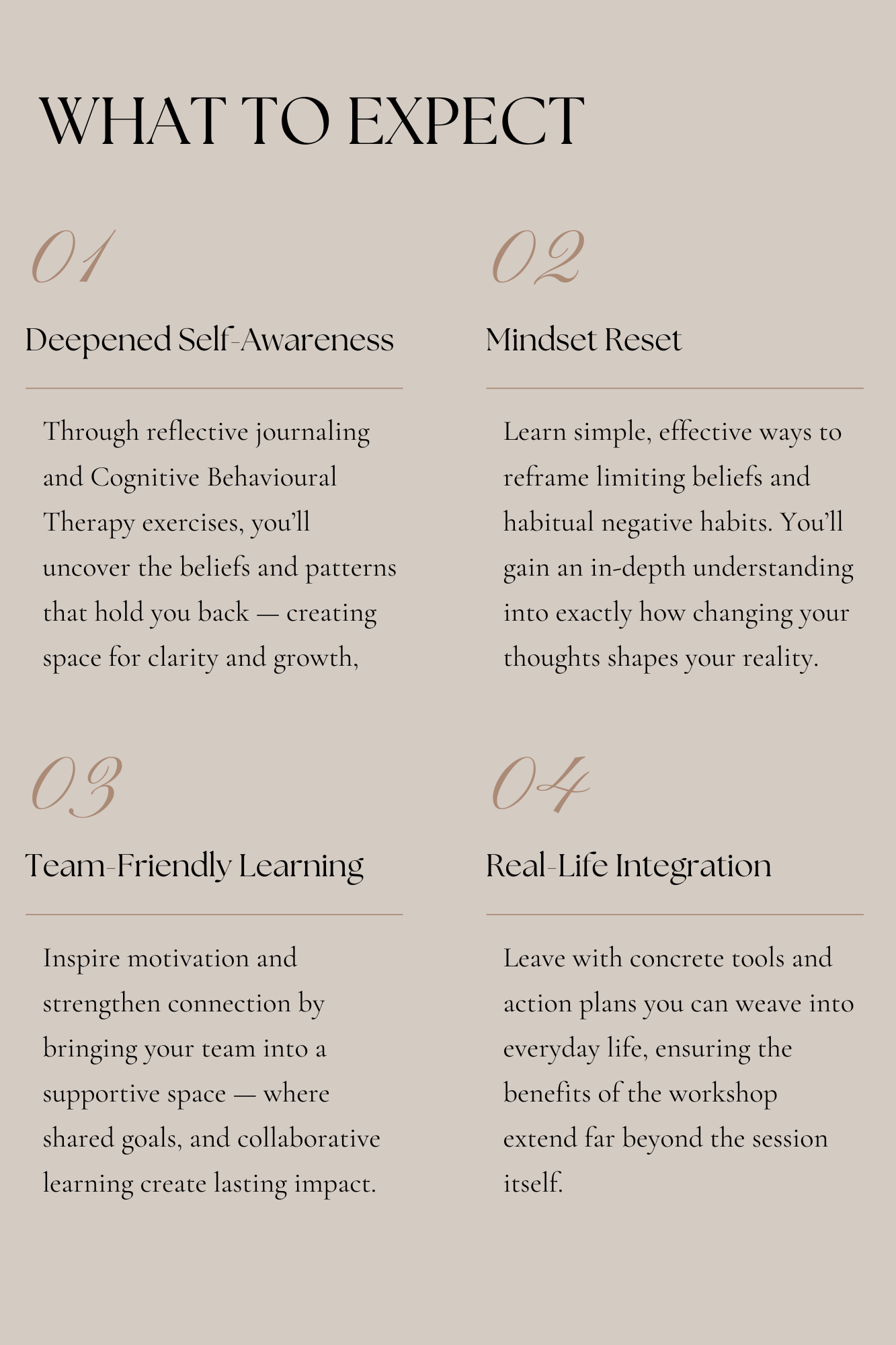 What to expect from a workshop